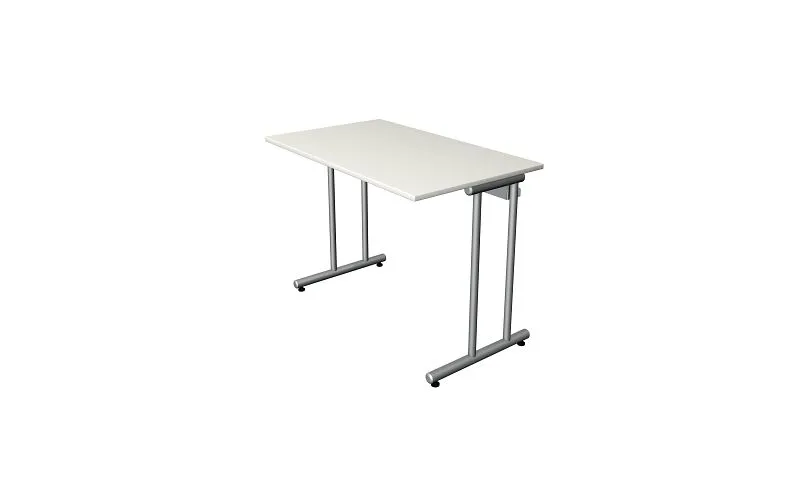 Design Escandinavo Escritório doméstico Kerkmann W 1000 x D 600 com estrutura de pés em C, branco, 11187510