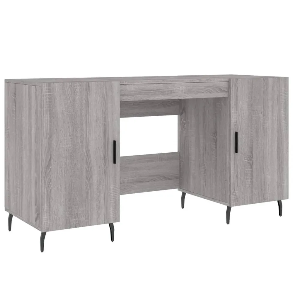 Design Escandinavo Secretária 140x50x75 cm derivados de madeira cinzento sonoma