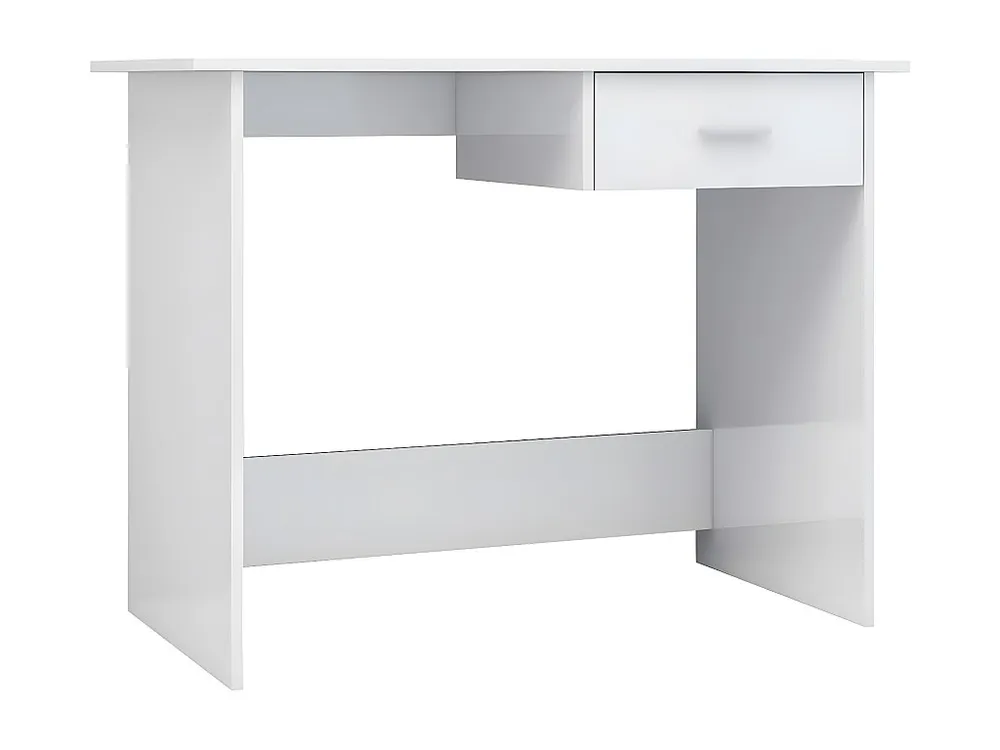 Madeira Maciç Secretária 100x50x76 cm contraplacado branco luminoso