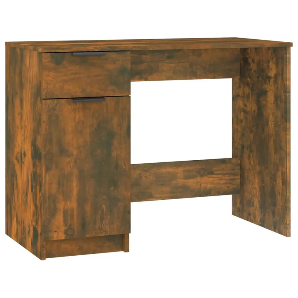 Mesa Ajustável Secretária 100x50x75cm derivados de madeira cor carvalho fumado