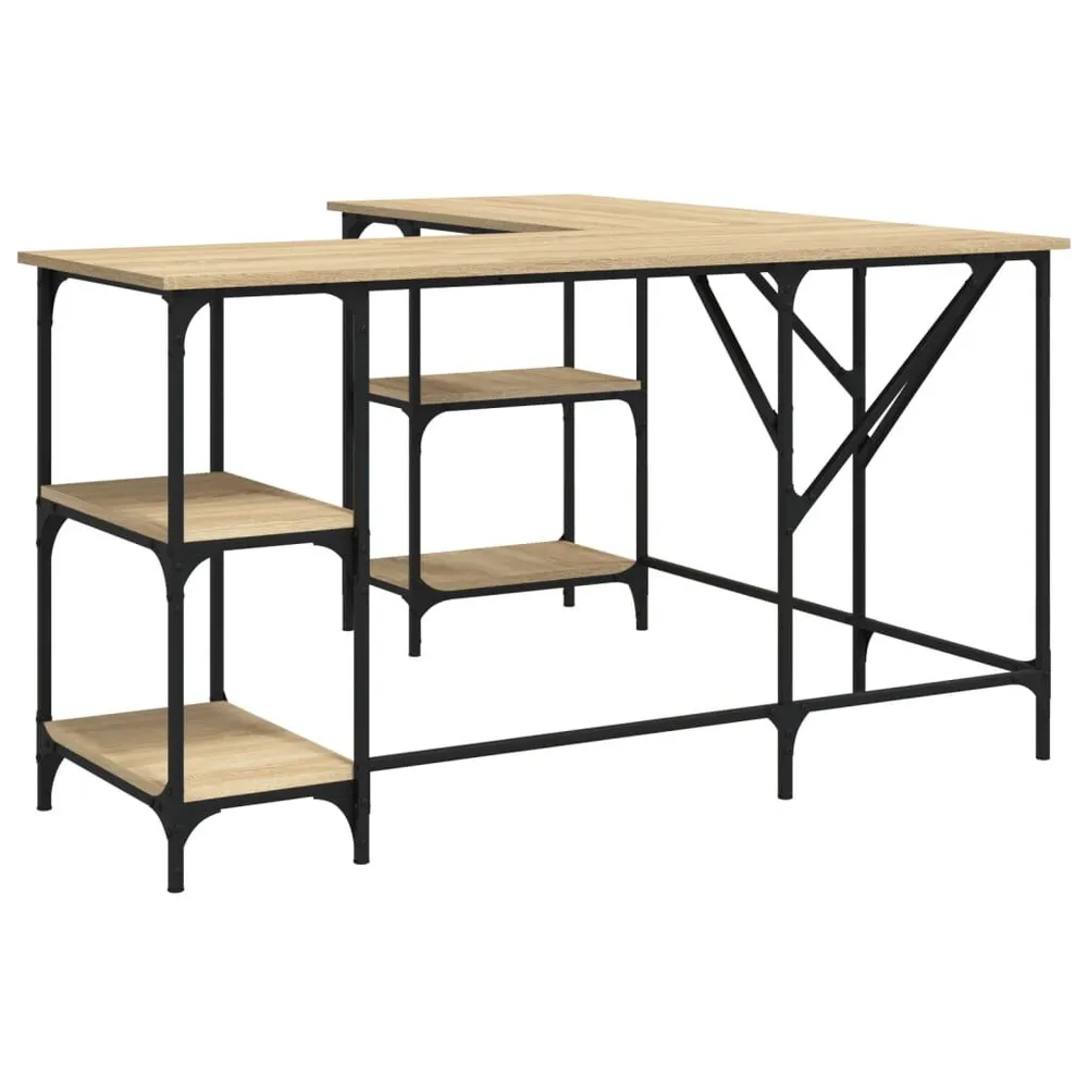 Mesa Ajustável Secretária 139x139x75 cm derivados de madeira carvalho sonoma