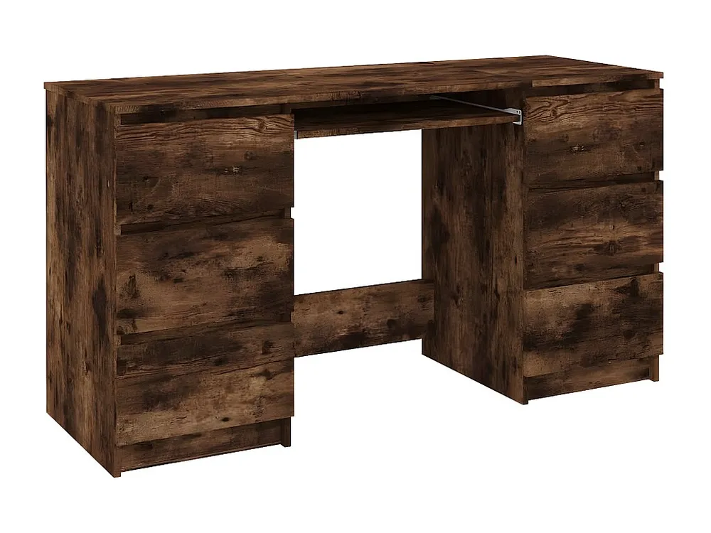 Mesa Ajustável Secretária 140x50x77 cm derivados de madeira carvalho fumado