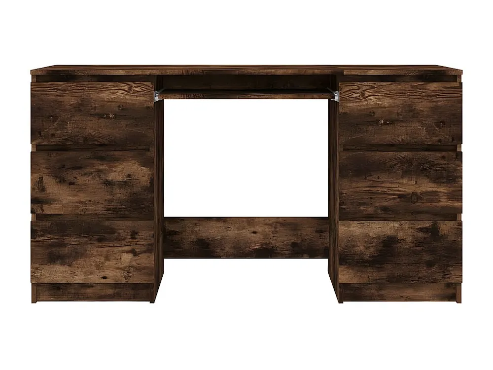 Mesa Ajustável Secretária 140x50x77 cm derivados de madeira carvalho fumado