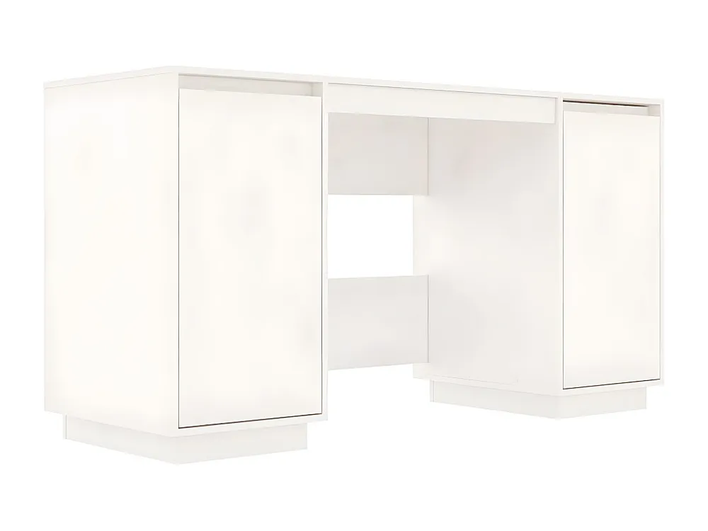 Móvel Compacto Secretária 140x50x75 cm madeira de pinho maciç branco