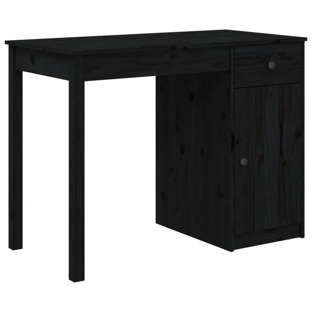 Organizador de Cabos Secretária 100x50x75 cm madeira de pinho maciç preto