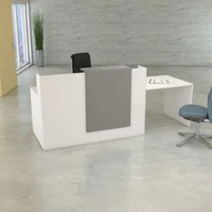 Prateleira de Parede Balcão Kerkmann com balcão de consulta Sydney, L 2500 x P 840 1100 mm, branco, 20353410
