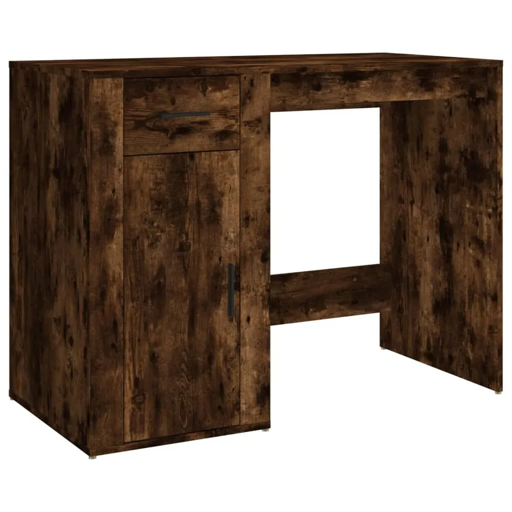 Secretária 100x49x75 cm derivados madeira cor carvalho fumado com Painel de Cortiç