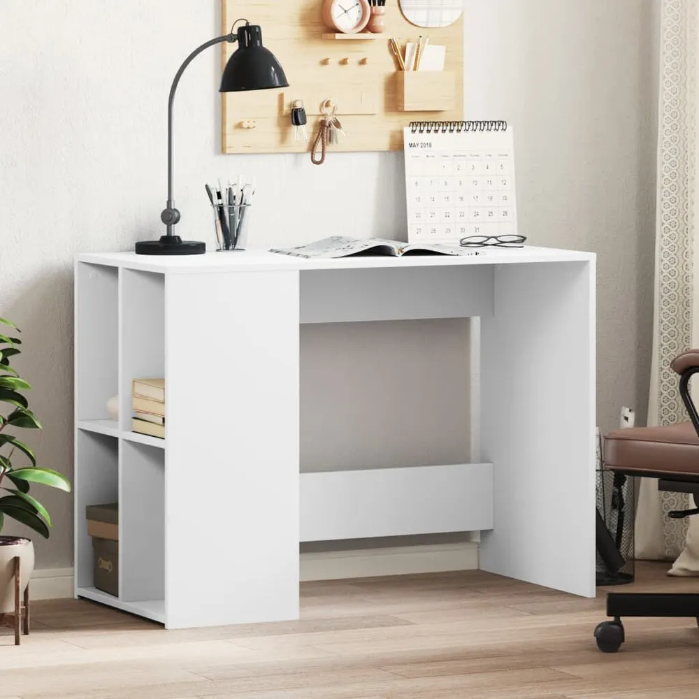 Secretária 102x50x75 cm derivados de madeira branco com Apoio Lombar