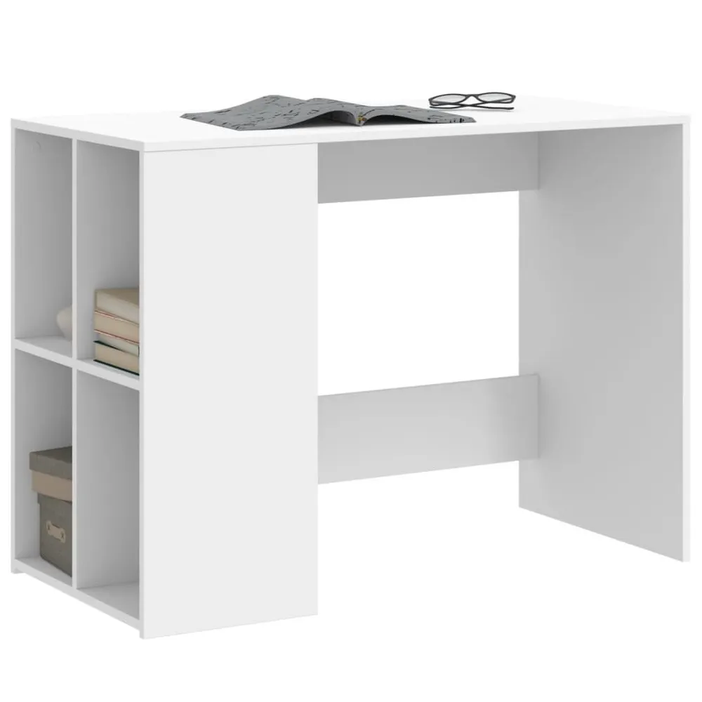 Secretária 102x50x75 cm derivados de madeira branco com Apoio Lombar
