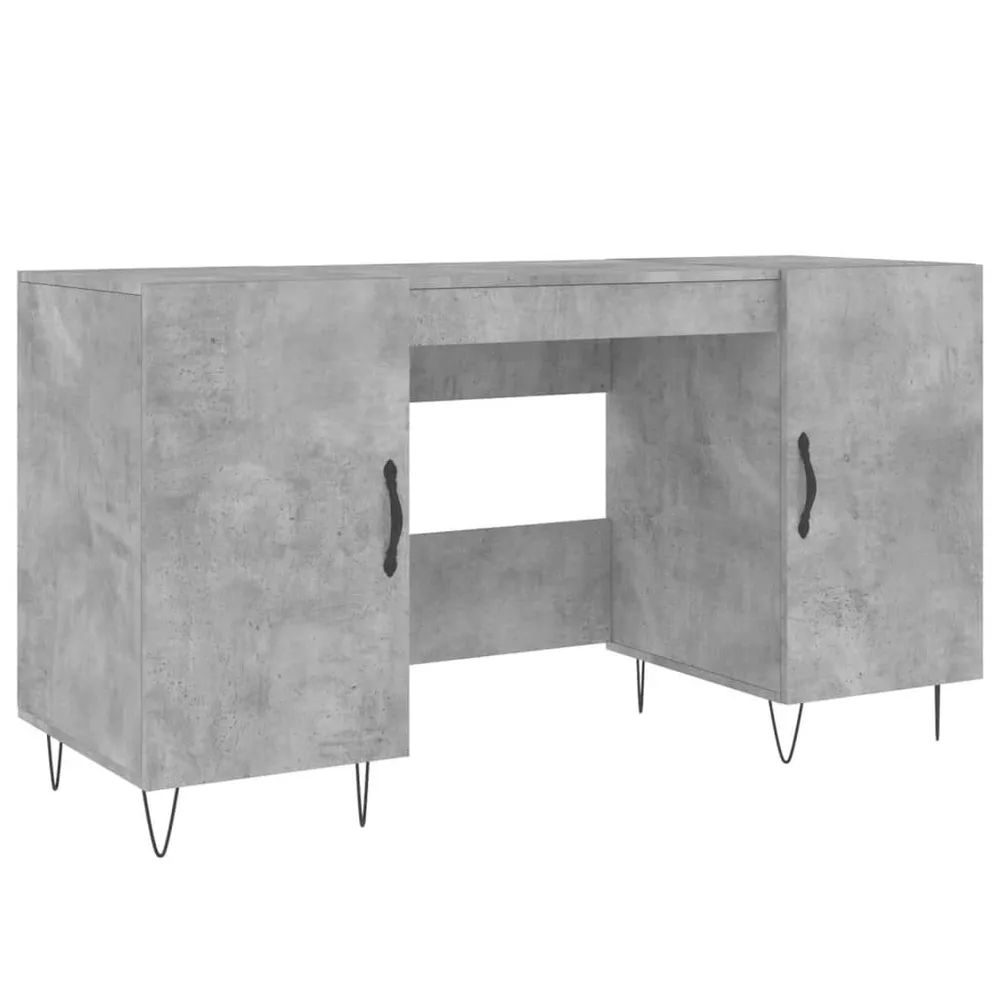 Secretária 140x50x75 cm derivados de madeira cinza cimento com Painel de Cortiç