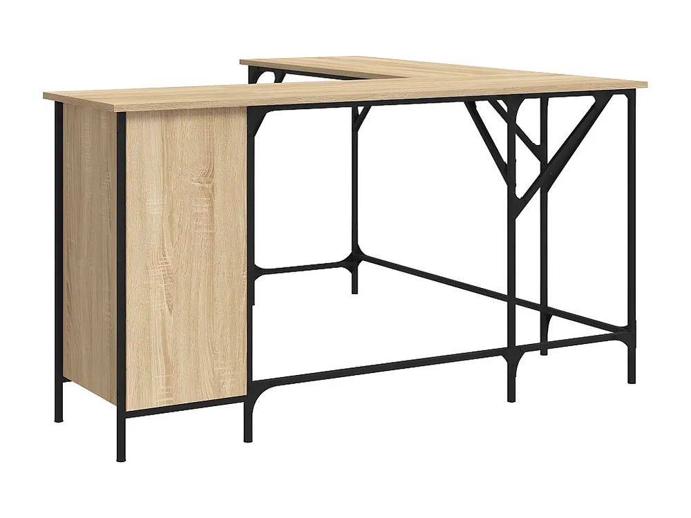 Secretária 141x141x75 cm derivados de madeira carvalho sonoma para Home Office