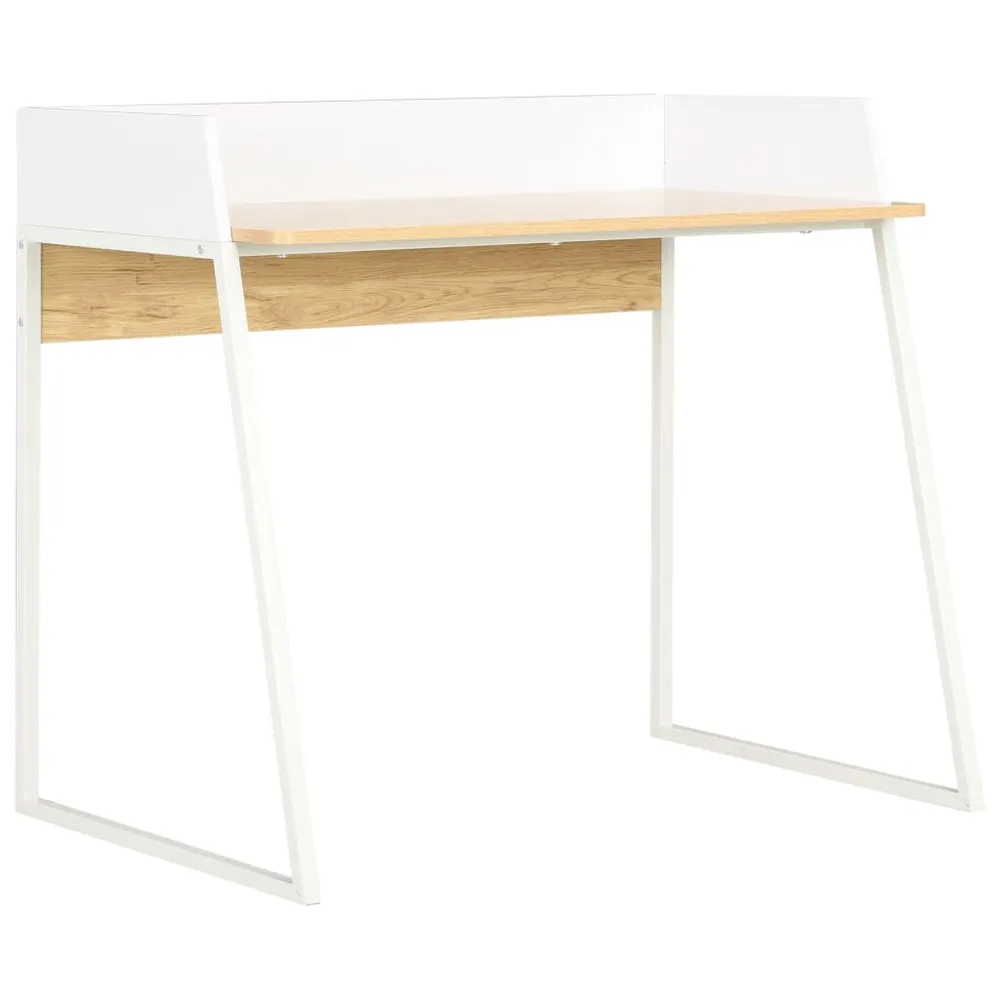 Secretária 90x60x88 cm branco e carvalho para Home Office