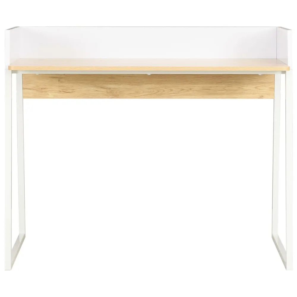 Secretária 90x60x88 cm branco e carvalho para Home Office