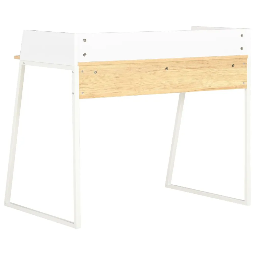 Secretária 90x60x88 cm branco e carvalho para Home Office