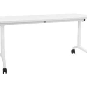 Secretária dobrável com rodas brancas 160 x 60 cm CAVI Altura Ajustável