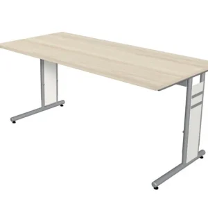Suporte para Monitor Mesa Kerkmann com estrutura de pés em C, Form4, L 1600 mm x P 800 mm x 680-820 mm, bordo, 11412550