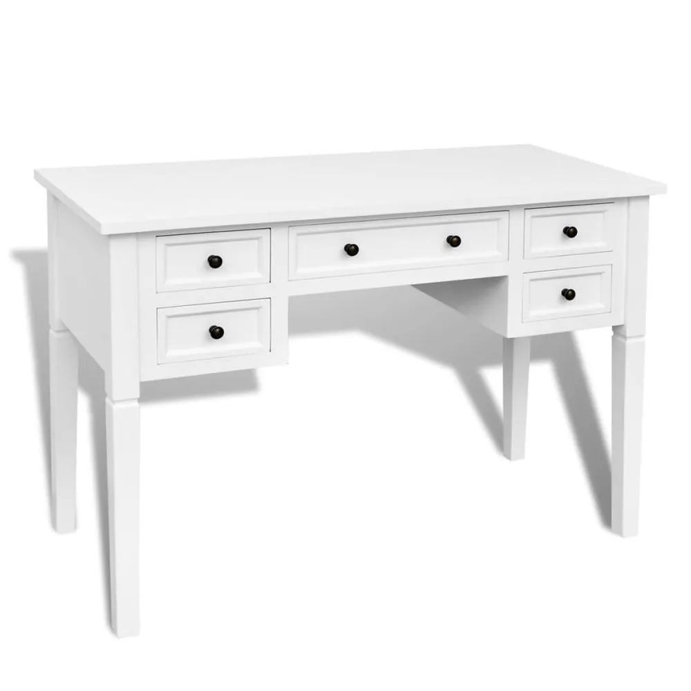 Suporte para Monitor Secretária com 5 gavetas branco