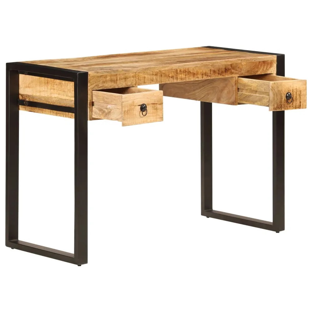Suporte para Monitor Secretária com 2 gavetas madeira mangueira maciç 110x50x77 cm