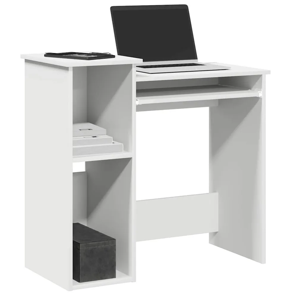 Suporte para Monitor Secretária com prateleiras 84x40x78 cm contraplacado branco