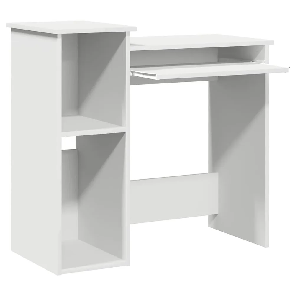 Suporte para Monitor Secretária com prateleiras 84x40x78 cm contraplacado branco