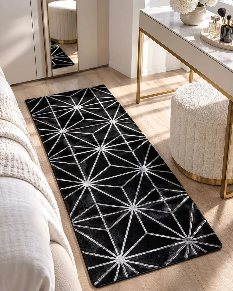 Viscose Area Rug 80 x 150 cm Carvão SIBEL