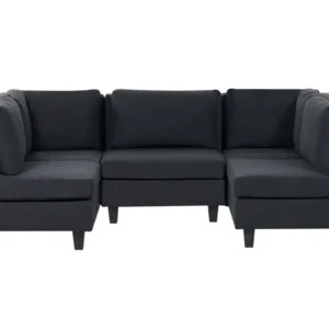5-Seater Modular Fabric Sofa Black UNSTAD
