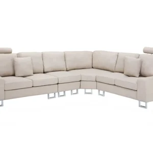 Aparador com Portas Left Hand Corner Fabric Sofa Tom neutro STOCKHOLM