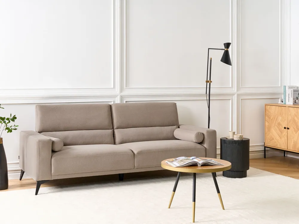 Aparador com Portas 3 Seater Fabric Sofa Taupe ANGE
