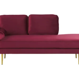 Chaise-longue à esquerda veludo bordeaux MIRAMAS Compatível com TV de 65"