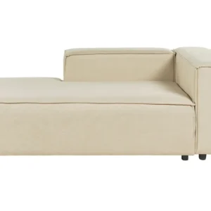 Chaise-longue em linho creme à direita APRICA em Veludo