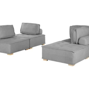 Conjunto de sofás personalizável para 4 pessoas em cinzento TIBRO