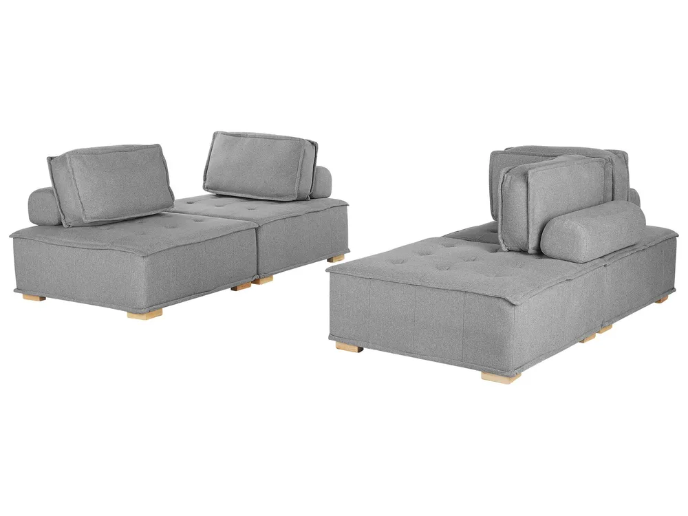Conjunto de sofás personalizável para 4 pessoas em cinzento TIBRO
