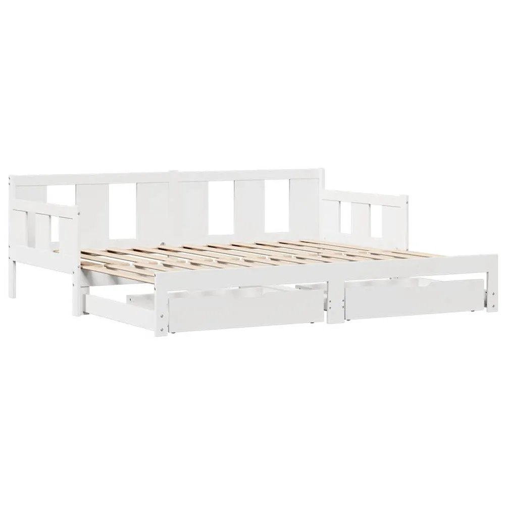 Design Premium Sofá-cama com gavetão e gavetas sem colchão 90x200 cm branco