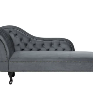 Estante para TV Left Hand Chaise Lounge Tecido macio Grey NIMES