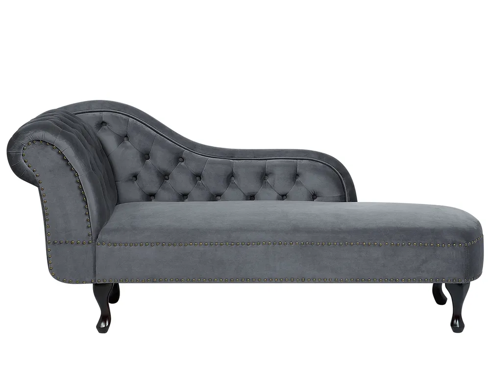 Estante para TV Left Hand Chaise Lounge Tecido macio Grey NIMES
