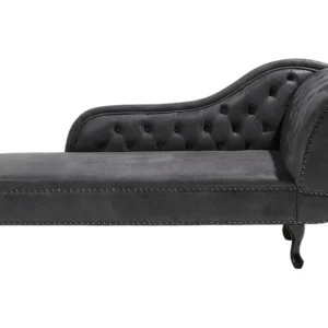Estante para TV Right Hand Chaise Lounge Faux Camurç Grey NIMES