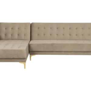 Estante para TV Right Hand Velvet Corner Sofa Sand Bege claro ABERDEEN