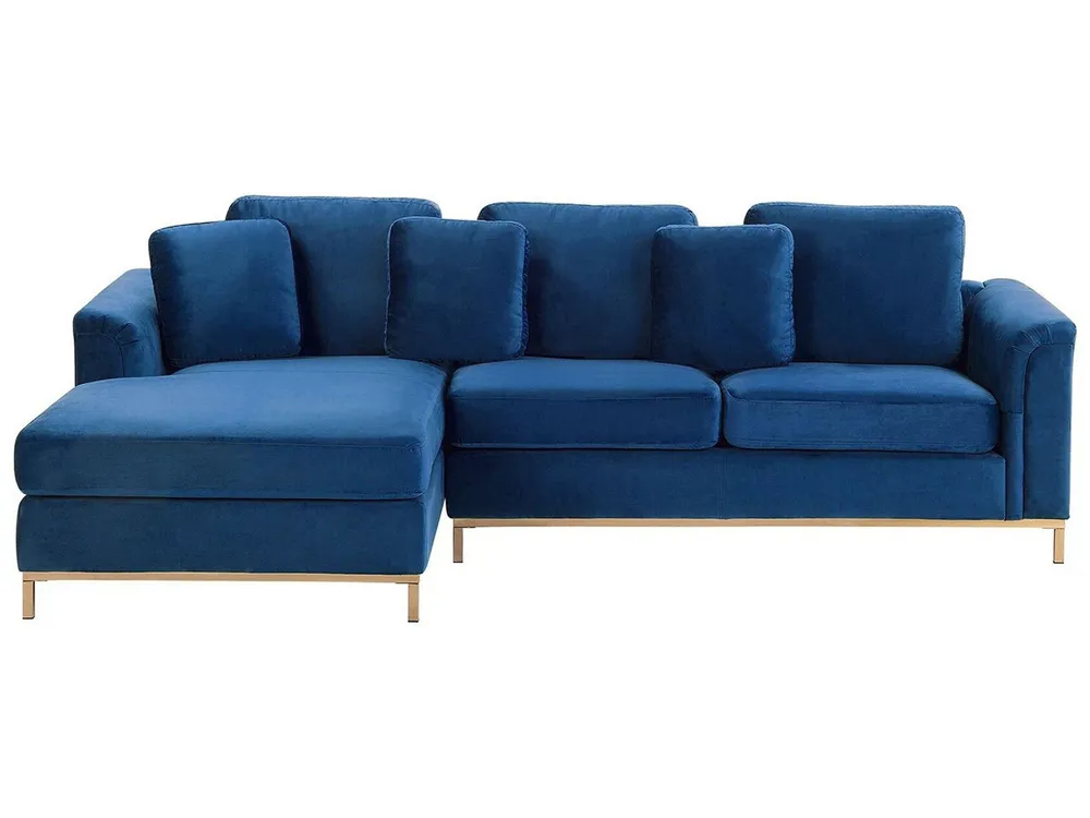 Estante para TV Right Hand Velvet Corner Sofa Navy Anil OSLO
