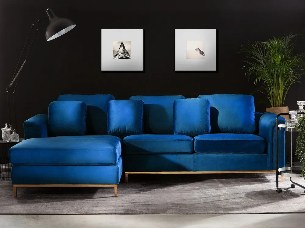 Estante para TV Right Hand Velvet Corner Sofa Navy Anil OSLO