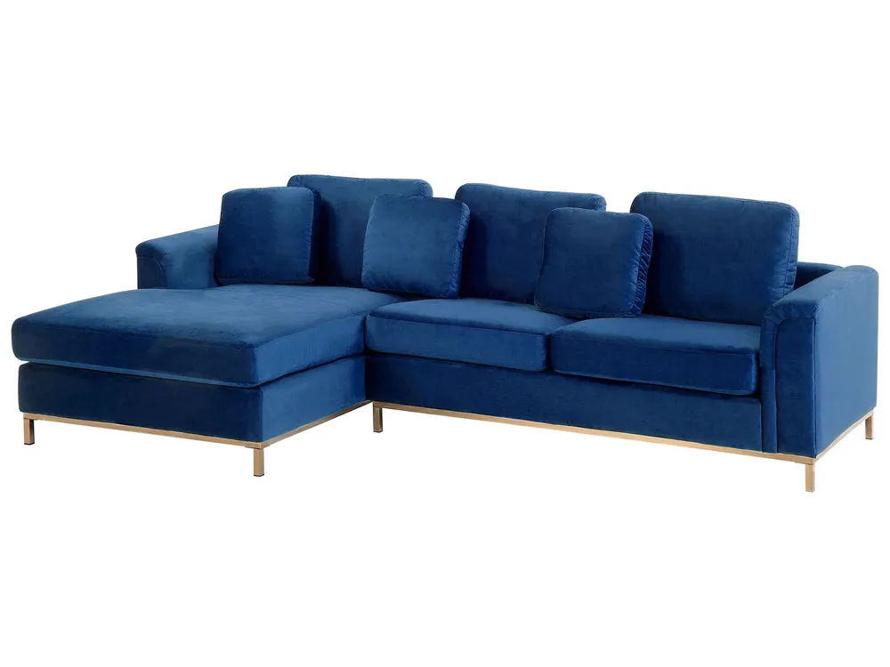 Estante para TV Right Hand Velvet Corner Sofa Navy Anil OSLO