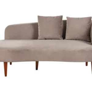 Estofado em Veludo Chaise-longue em veludo taupe à direita CHAUMONT