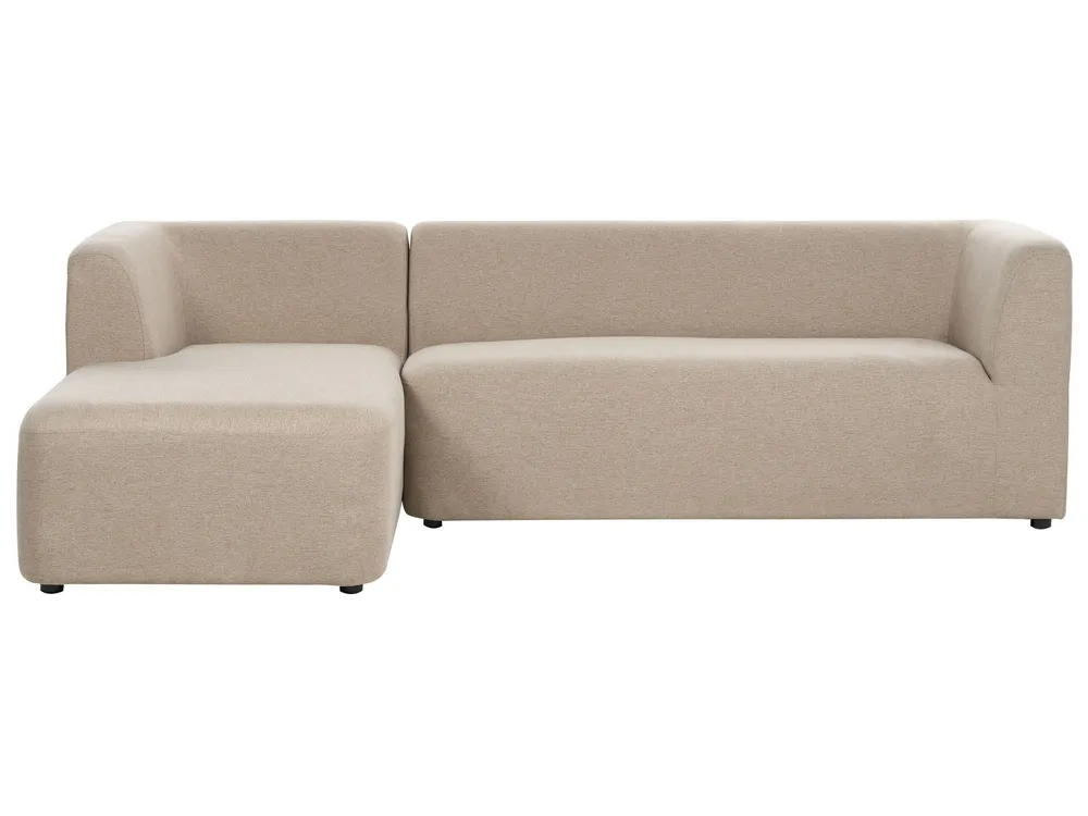 Estofado em Veludo Right Hand Fabric Corner Sofa Cor creme LAXA