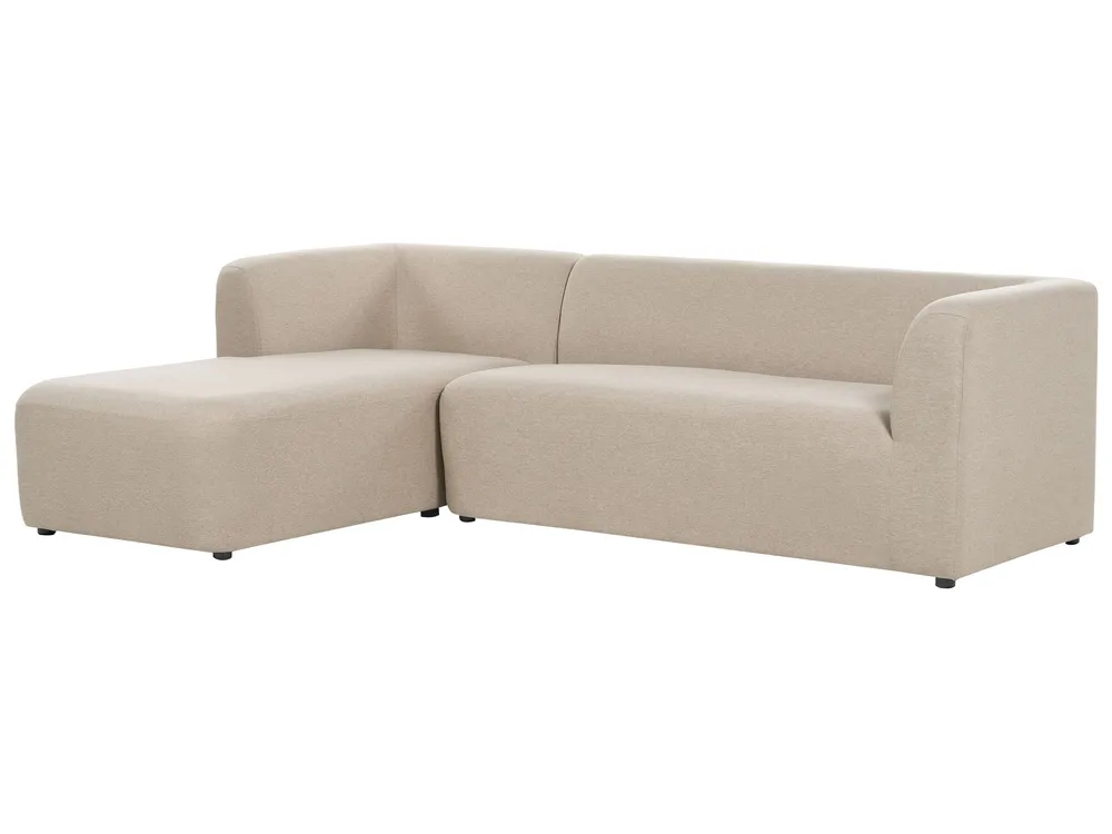 Estofado em Veludo Right Hand Fabric Corner Sofa Cor creme LAXA