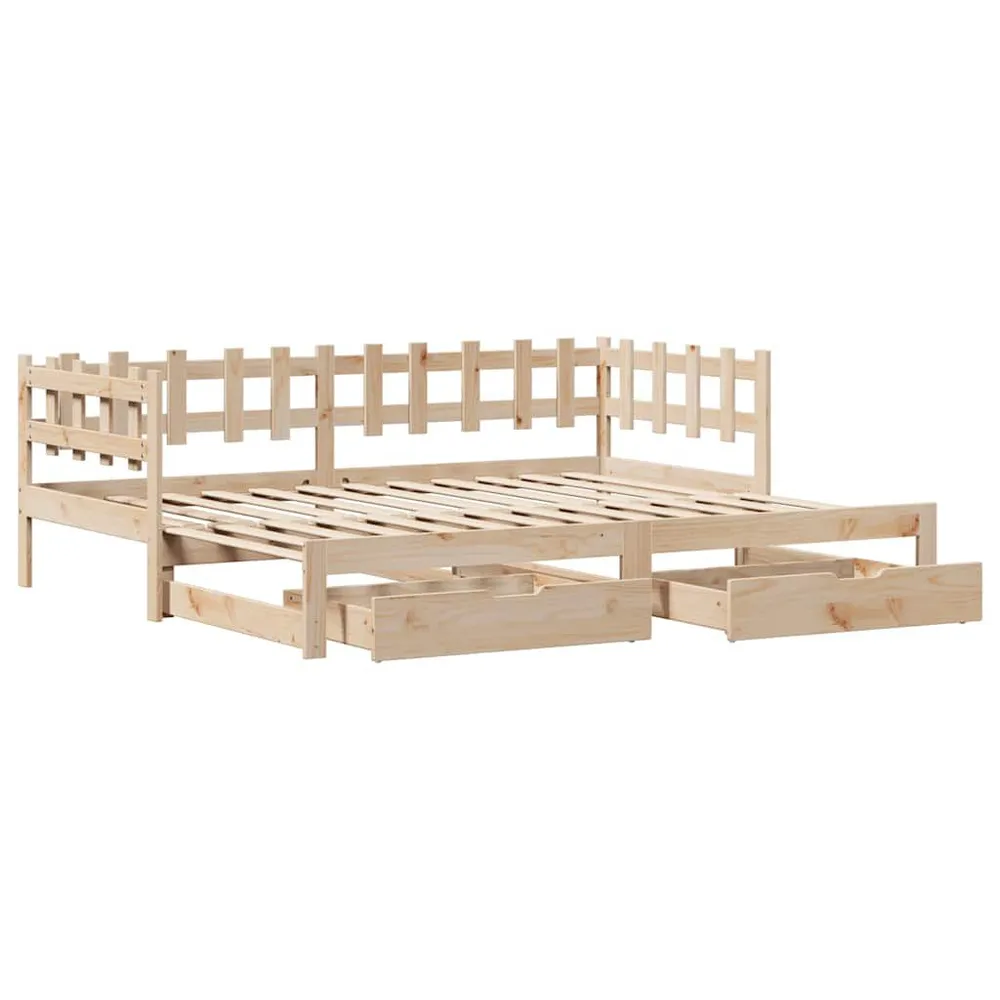 Estofado em Veludo Sofá-cama com gavetão e gavetas sem colchão 90x200 cm
