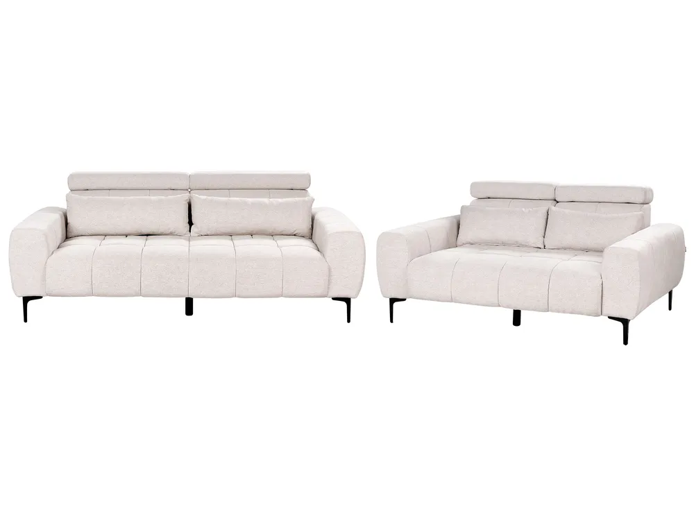 Fabric Living Room Set Tom neutro VEGAMO