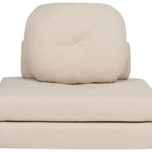 Fabric Single Sofa Bed Beige OLDEN