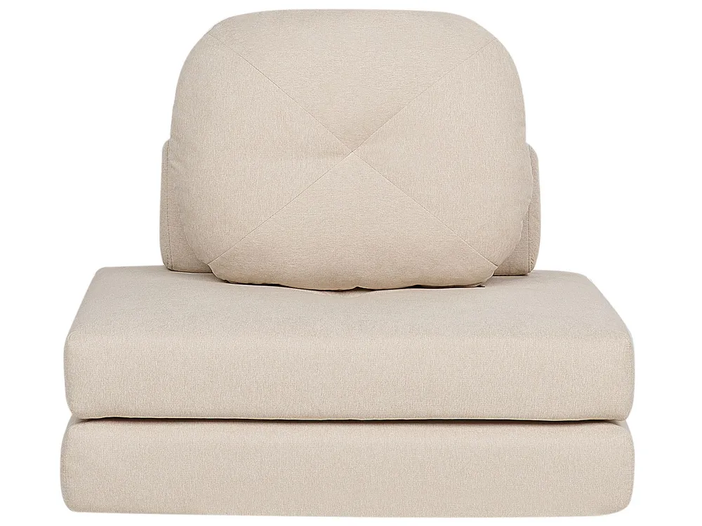 Fabric Single Sofa Bed Beige OLDEN