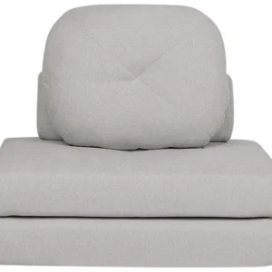 Fabric Single Sofa Bed Light Grey OLDEN
