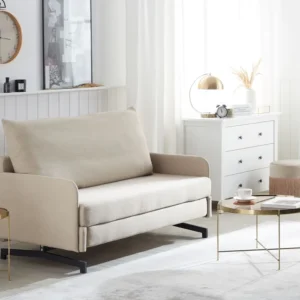 Fabric Sofa Bed Cor creme BELFAST