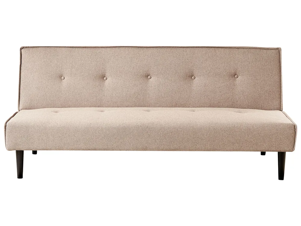 Fabric Sofa Bed Cor creme VISBY Couro Ecológico